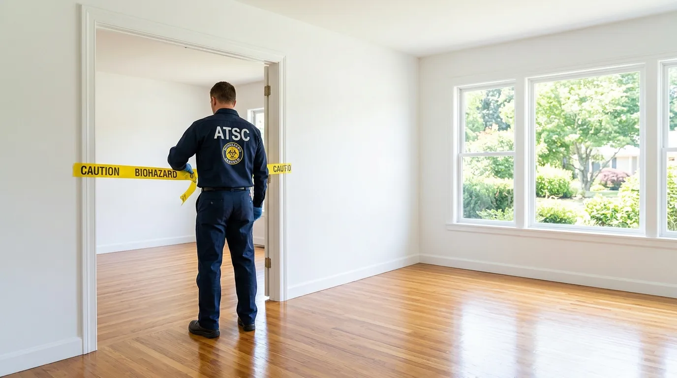 Certified biohazard cleanup crew performing Crime Scene Cleanup in Southwick